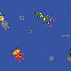 Happy Bots (Light Blue) — ColorPlay turf pattern
