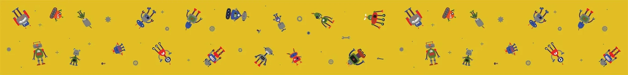 Happy Bots (Yellow) — ColorPlay turf pattern