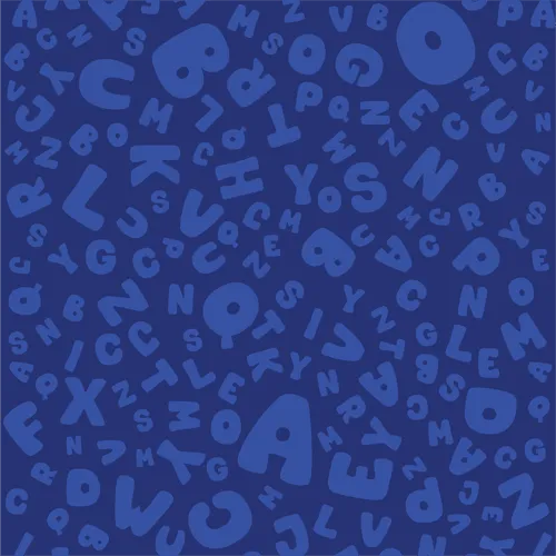 Letters Party (Blue) — ColorPlay turf pattern