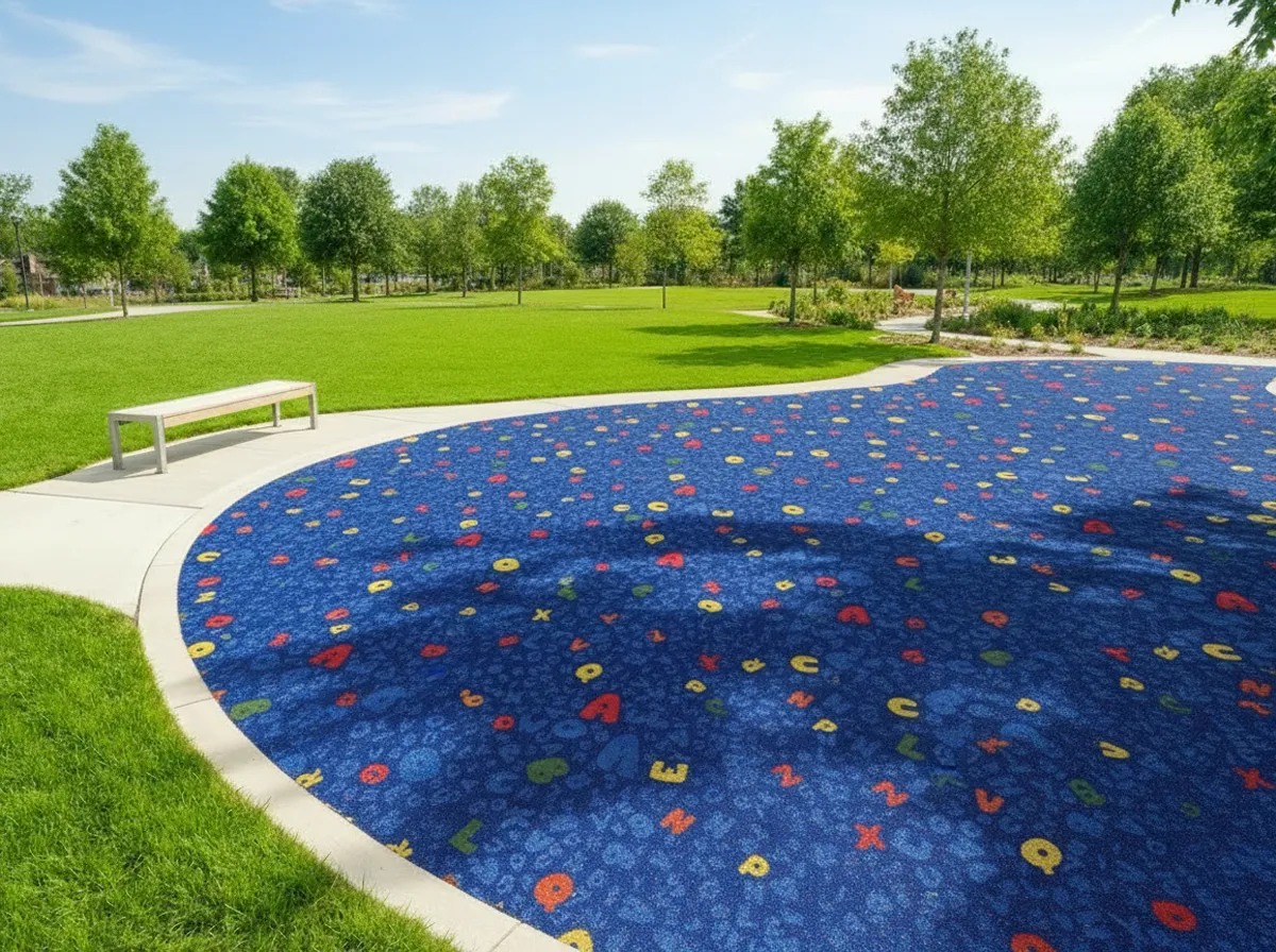 Letters Party (Blue) — installed in a play area