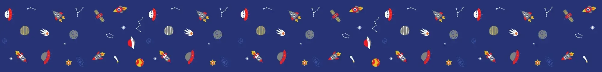 Rocket Friends (Dark Blue) — full pattern