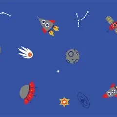 Rocket Friends (Light Blue) — ColorPlay turf pattern