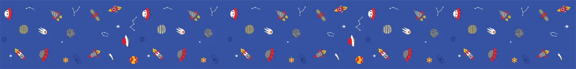Rocket Friends (Light Blue) — full pattern